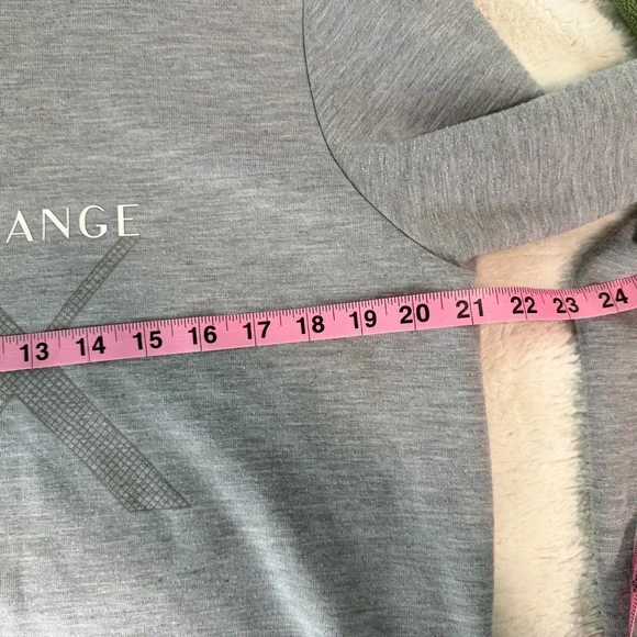 Armani Exchange A|X Gray Logo Sweatshirt L – Minimal Designer Pullover Crewneck - Picture 8 of 10
